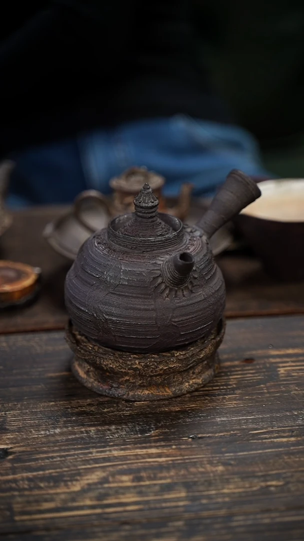 全手工制作 南蛮佛塔摘耐火紫砂煮水壶