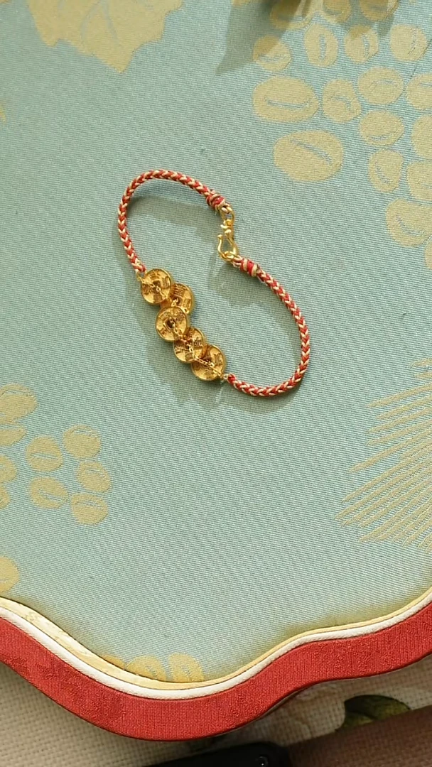 纯铜石英石金币手链