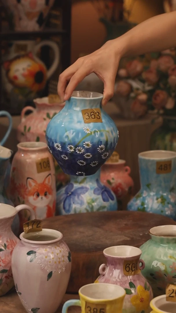 陶瓷363景德镇设计师手作花器摆件侘寂风