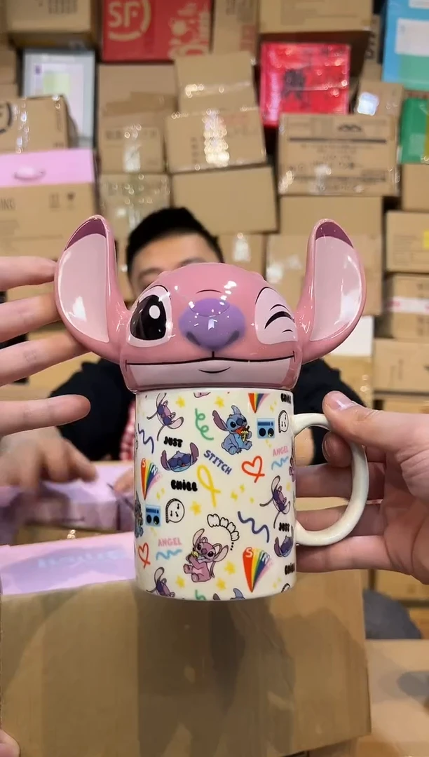 【闪购商品】杯原盒安琪满印带盖杯