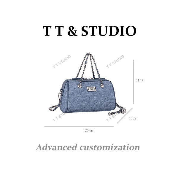 【TT Studio】QYX-81521-牛仔蓝 RAIN.CUN简约腋下斜跨轻奢女包