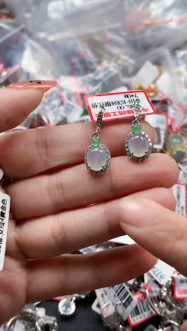银S925镶嵌戒指翡翠天然A货缅甸翡翠