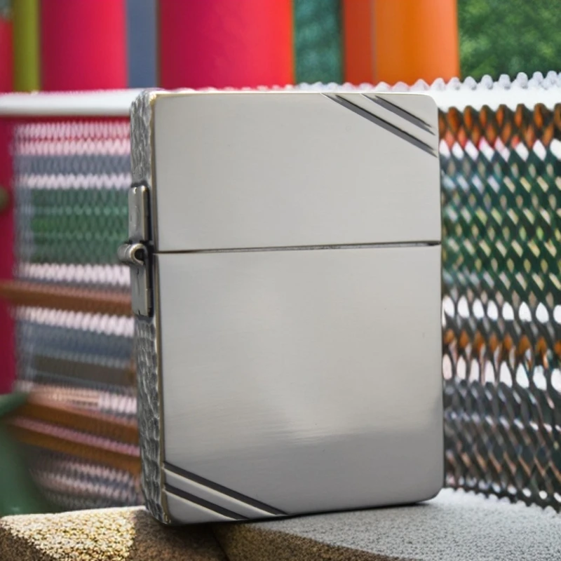 ZIPPO/之宝打火机 陨石坑1935镀银切角男士防风【小飞火机】DYJ1