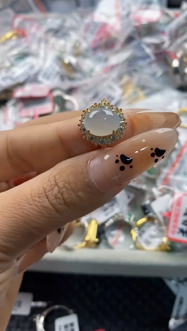 翡翠戒指银S925镶嵌777777   3