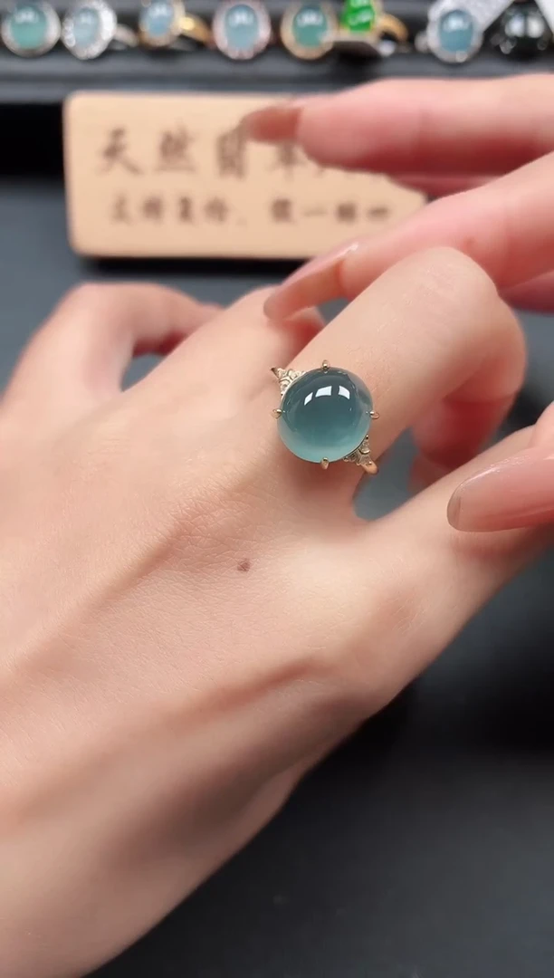 银S925镶嵌戒指翡翠111