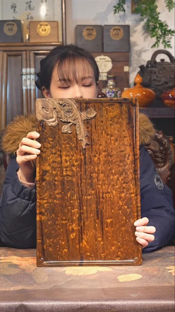 金丝楠小叶桢楠【78】纯手工精雕 整板整雕 满花干料茶盘