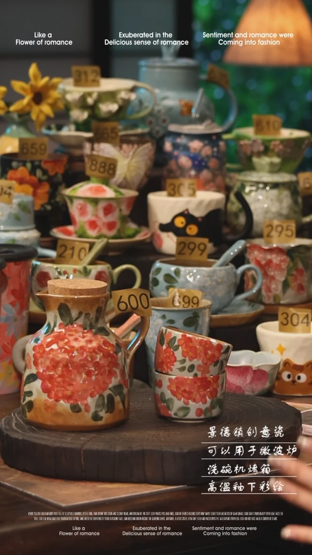 陶瓷600景德镇高温釉下彩手工手绘款式