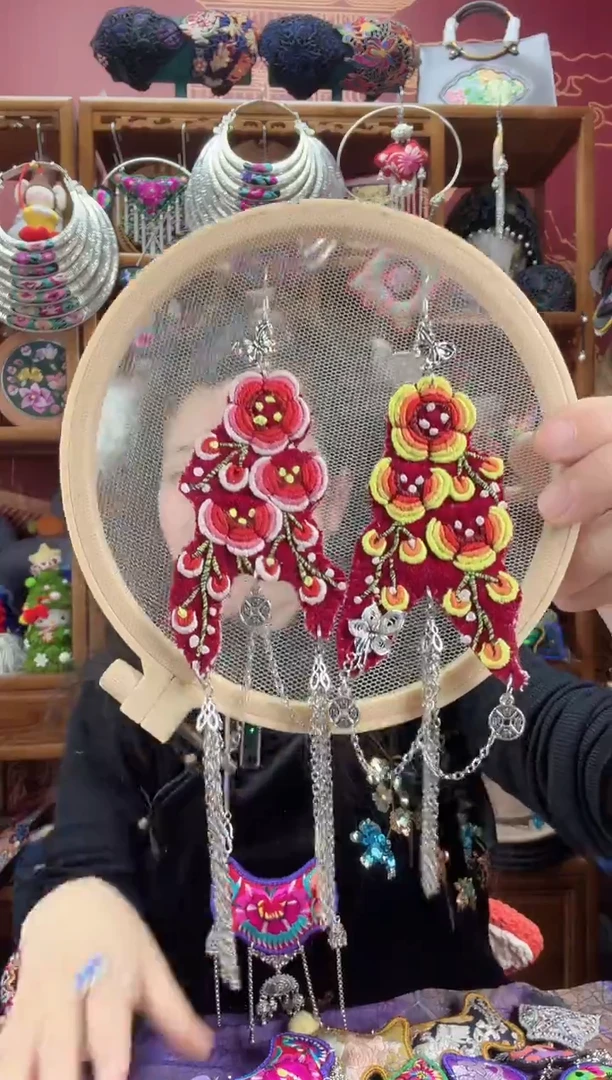 刺绣耳环108甜甜家