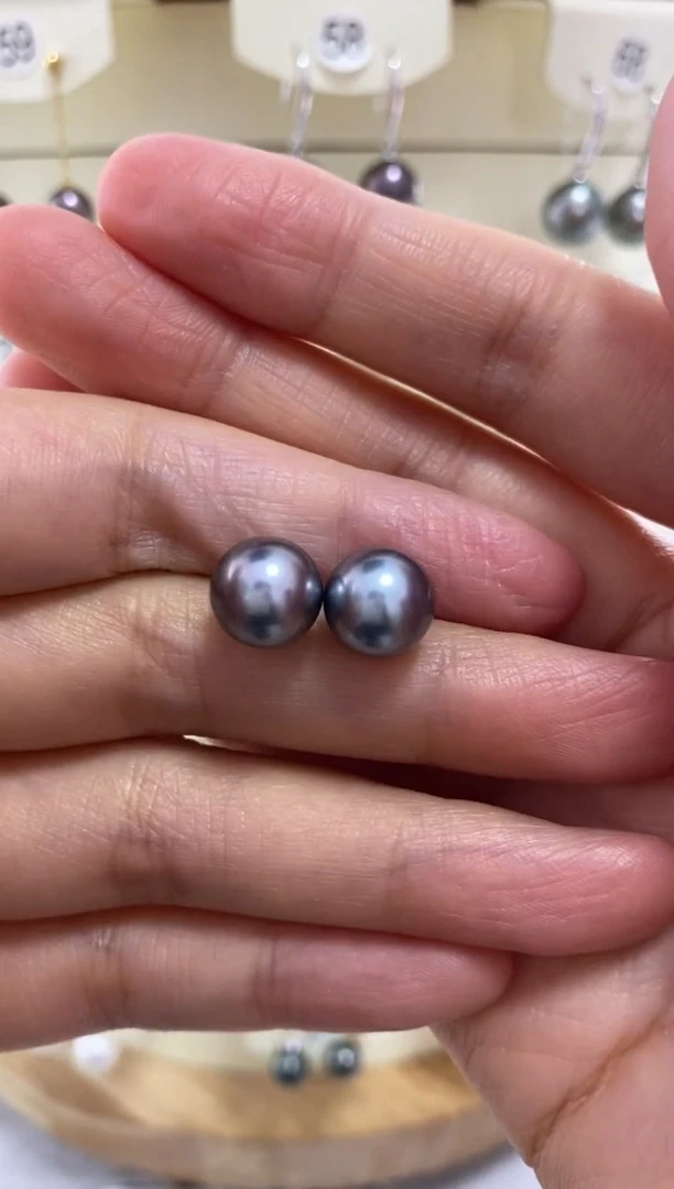 【闪购商品】海水珍珠耳饰18K金镶嵌9-10mm