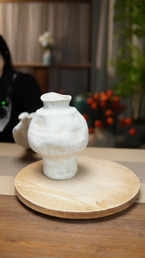 【闪购商品】陶瓷  花器陶瓷花瓶手捏瓶004瑕疵