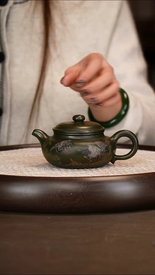 茶壶紫砂【朱持平】绿泥仿古   300CC