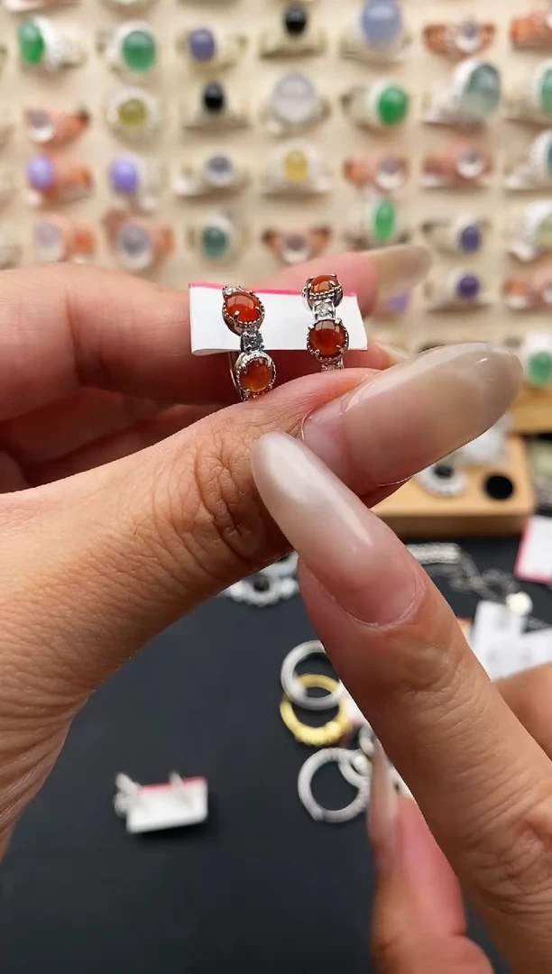 银S925镶嵌戒指翡翠缅甸天然A货翡翠11   2-8