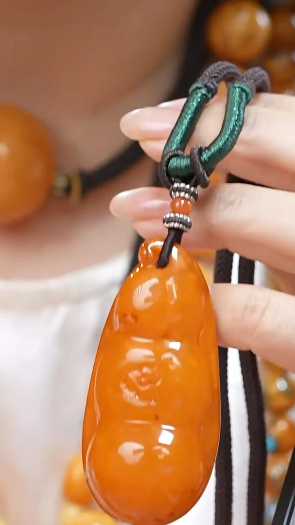 蜜蜡颈饰未镶嵌5964天然蜜蜡珠宝奇石云端妖孽妖花全部保真