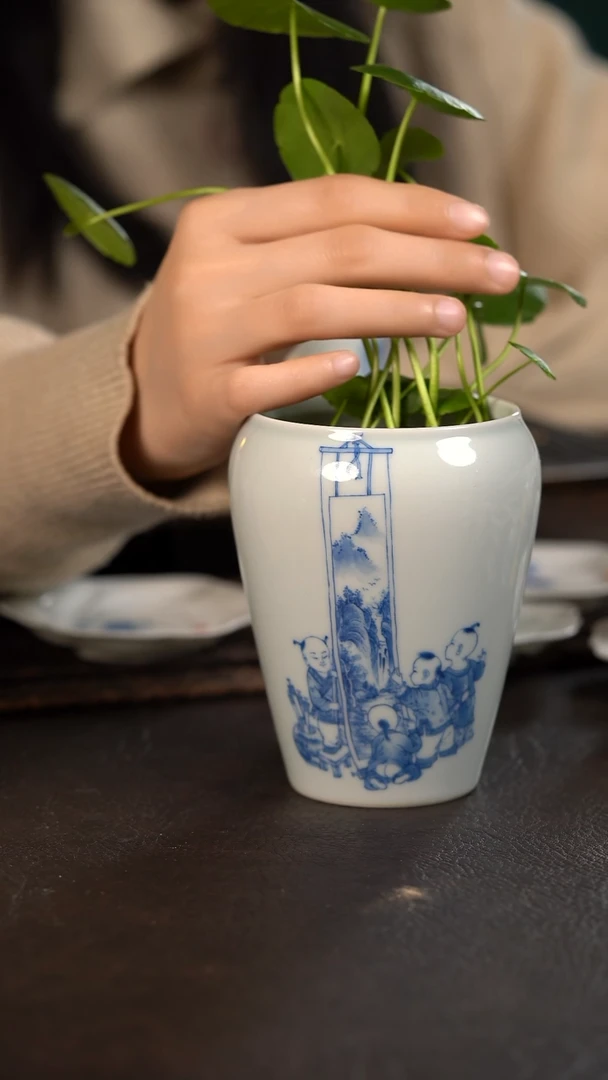 【闪购商品】杯聚澜堂童子赏画水洗