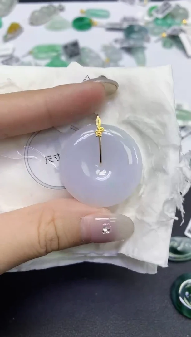 颈饰18K金镶嵌翡翠天然缅甸翡翠A货百元以上9元证书费自理