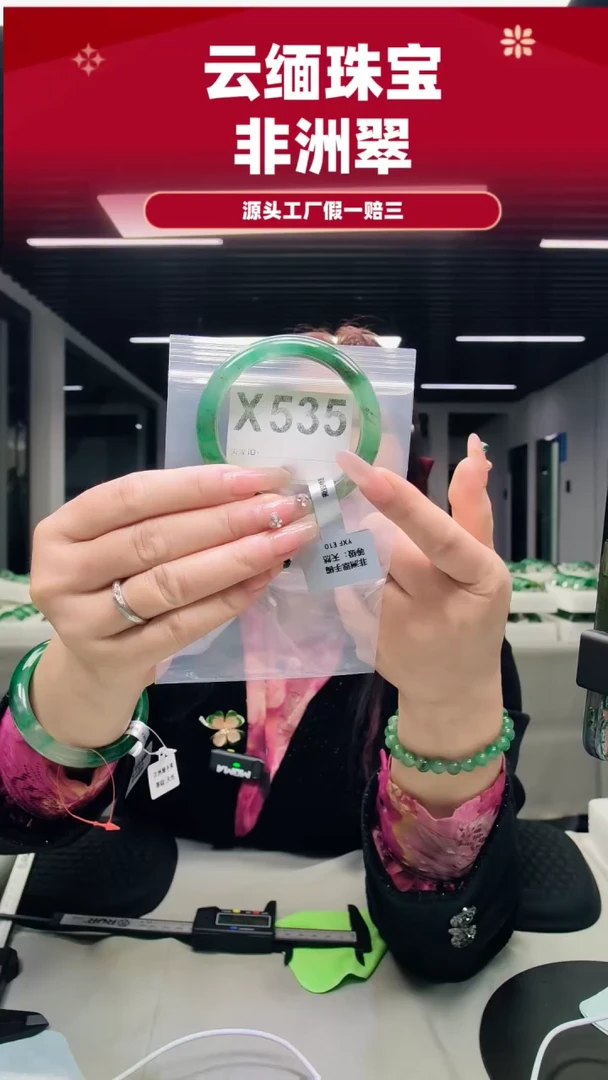 未镶嵌手镯石英质玉（非洲翠）57圈口X535