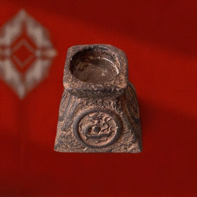 四大神兽石台烛台摆件