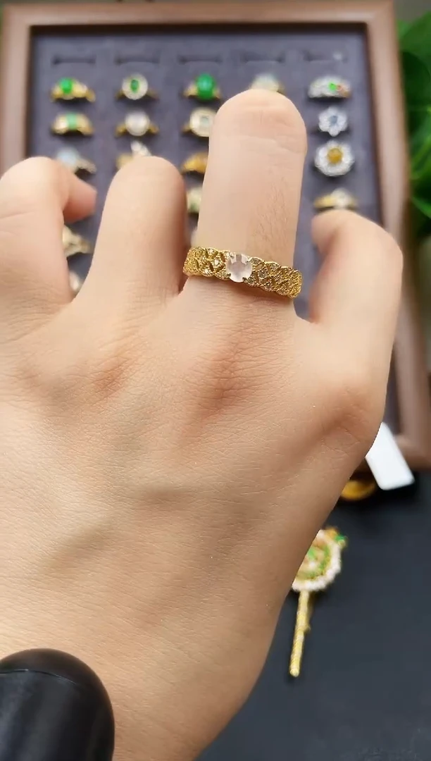 银S925镶嵌戒指翡翠012