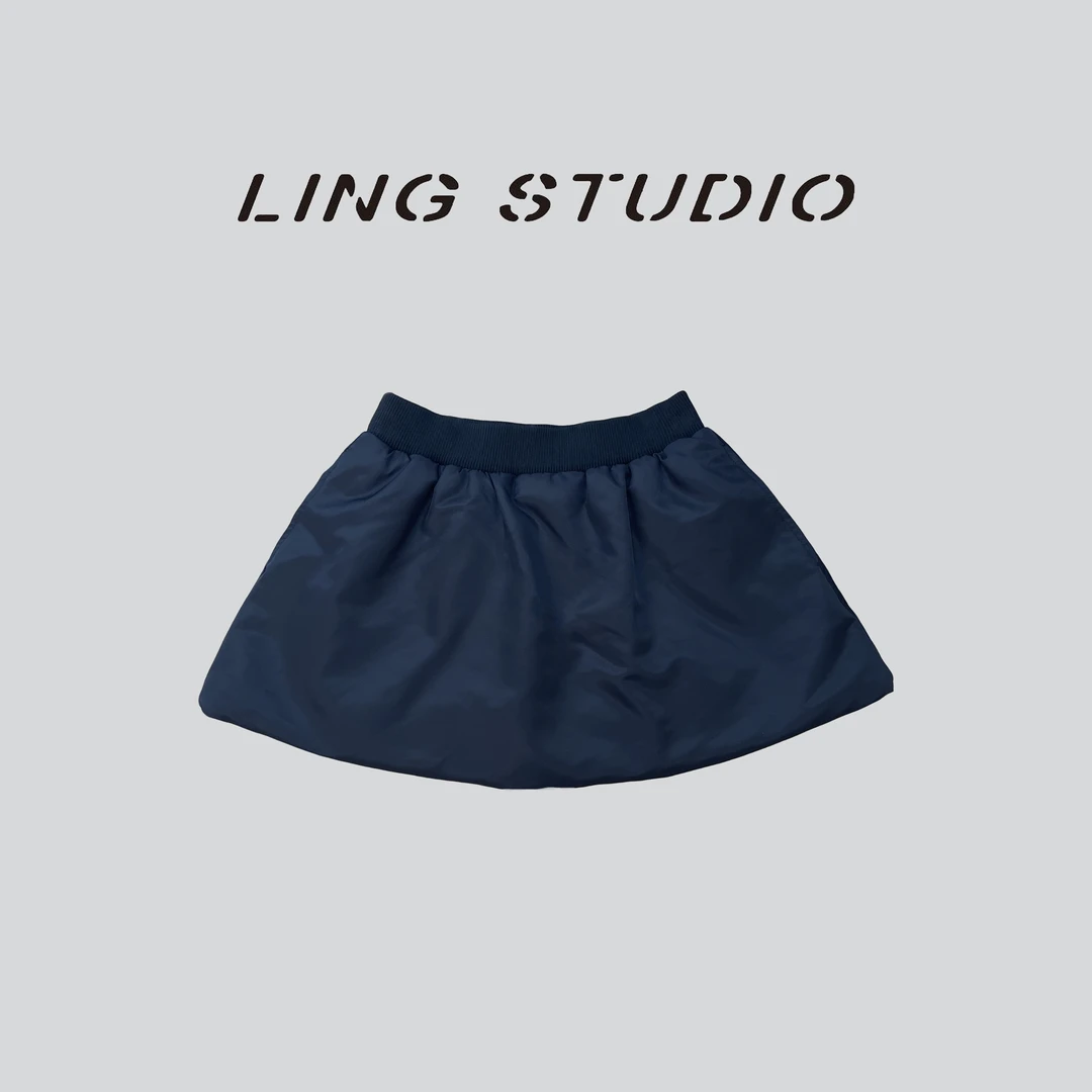 LING/STUDIO『黑色烟火』冬季百搭高级时尚A字显瘦半身裙裤5112388
