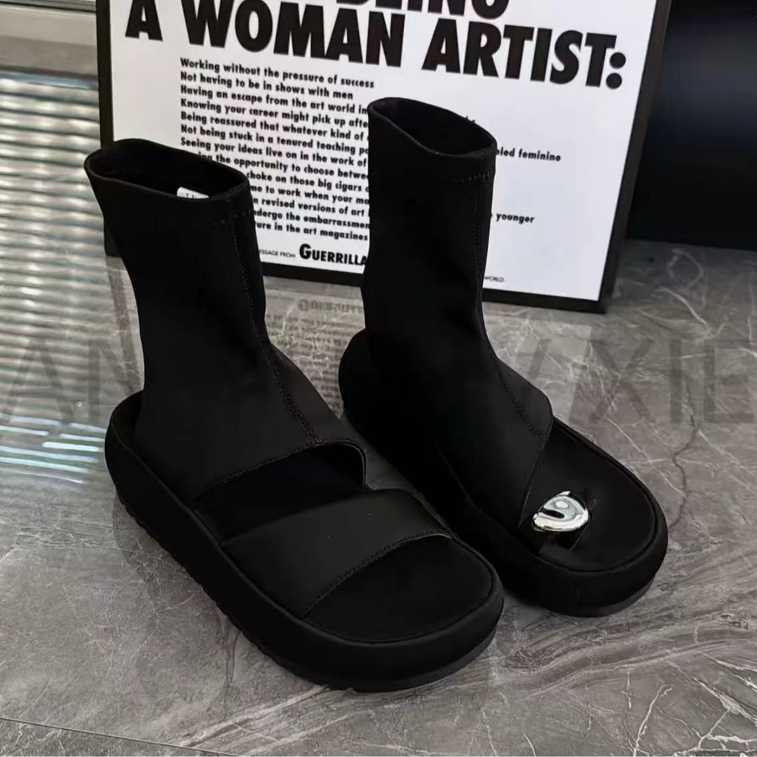 【雀尼现货】鱼子酱-鸽子蛋-定制款时尚凉靴弹力靴