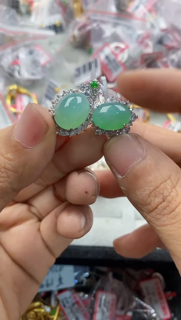 银S925镶嵌戒指翡翠11                7