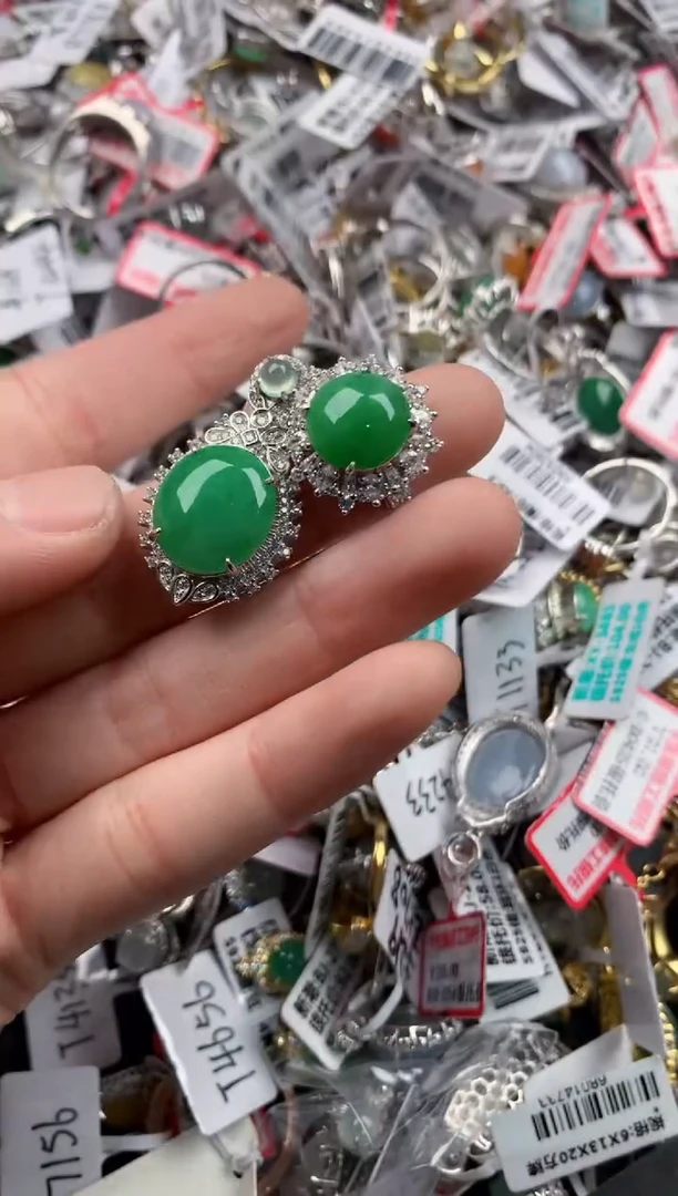 银S925镶嵌戒指翡翠4444-----2