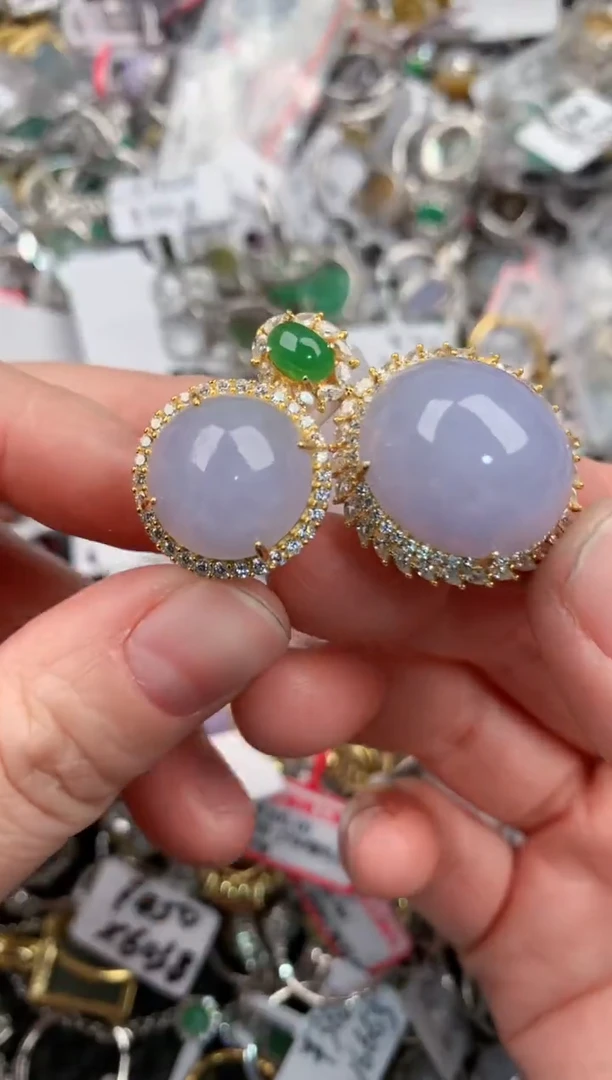 银S925镶嵌戒指翡翠777                7