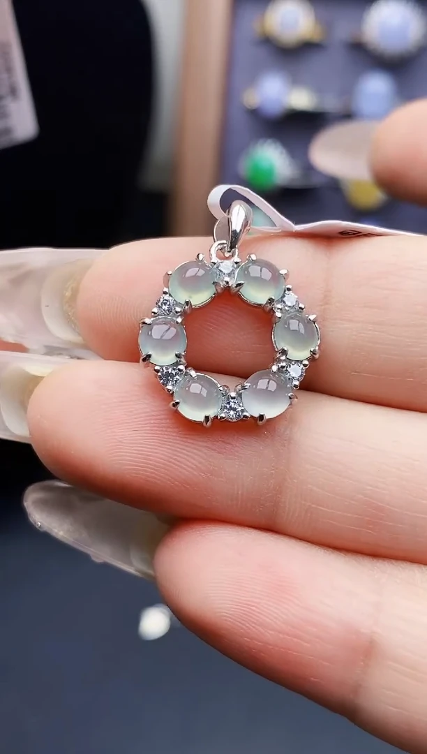 银S925镶嵌戒指翡翠0418