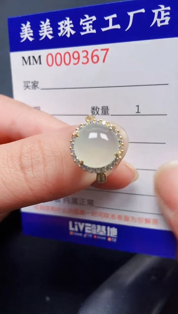 翡翠银S925镶嵌颈饰9367