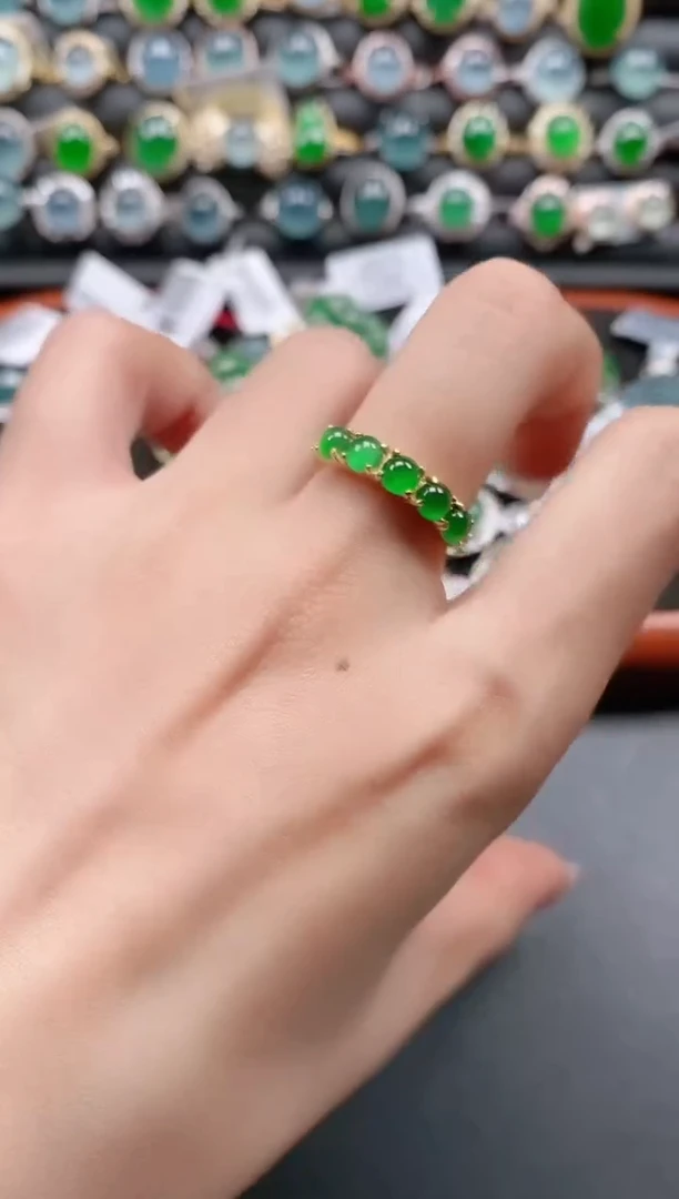 银S925镶嵌戒指翡翠111