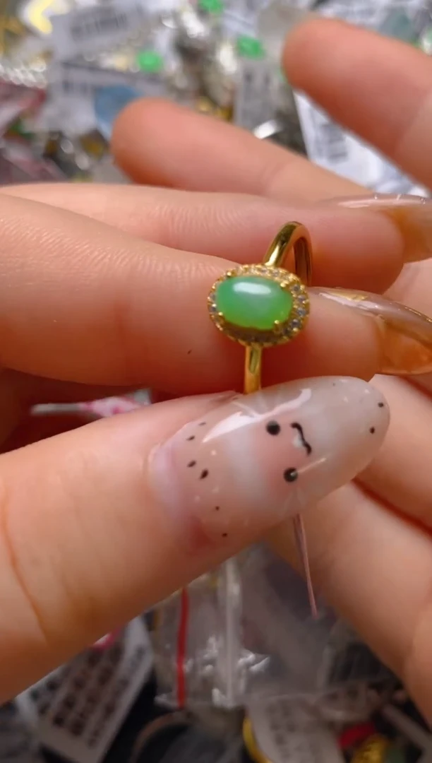 银S925镶嵌戒指翡翠百内无证书