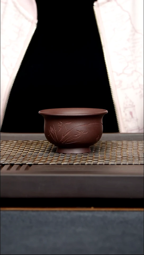 茶杯紫泥压手杯原矿零添加大亨泥全手工制作123毫升