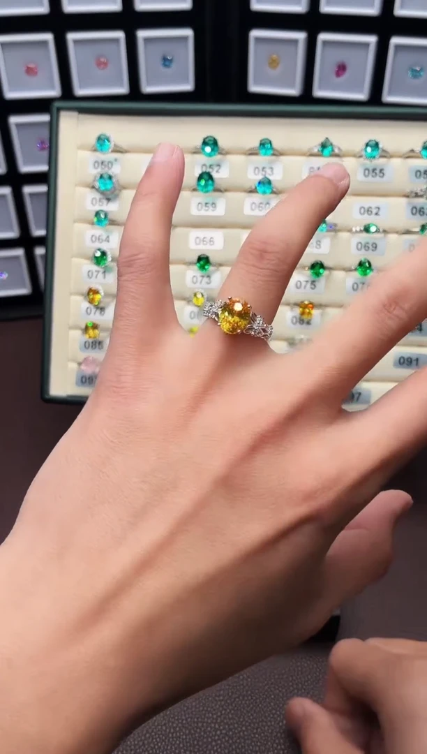 戒指彩色蓝宝石银S925镶嵌0002