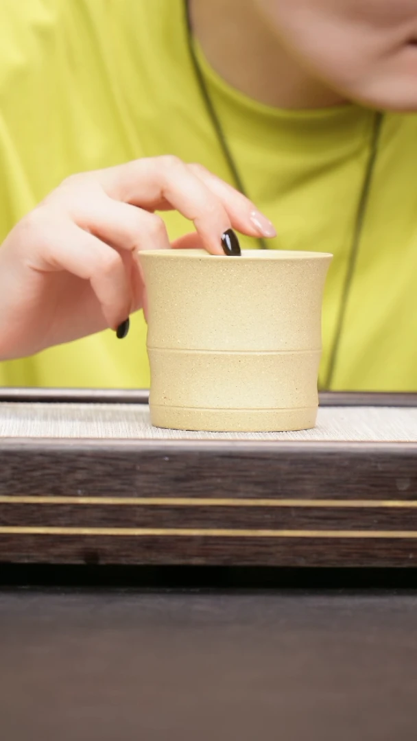 茶壶紫砂本山绿泥  大号竹节杯