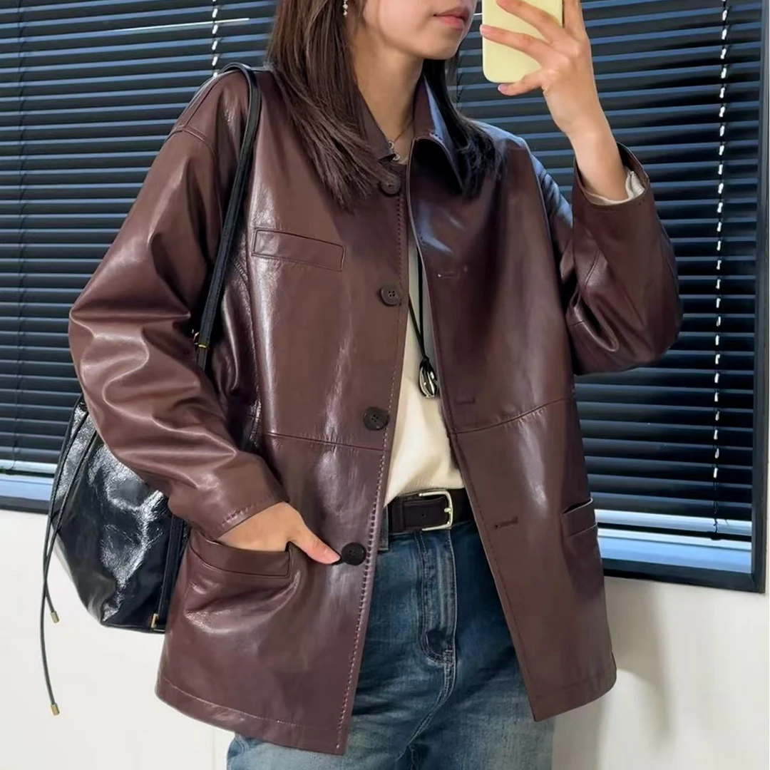 【小钱总】“gocity”  25新小山羊皮自然纹真皮外套 PYH24-169 24272