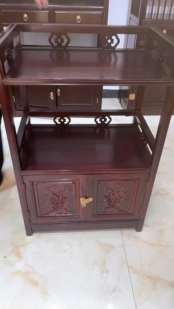 黑酸枝木类成套家具黑酸枝茶水柜尺寸 58*38*88高