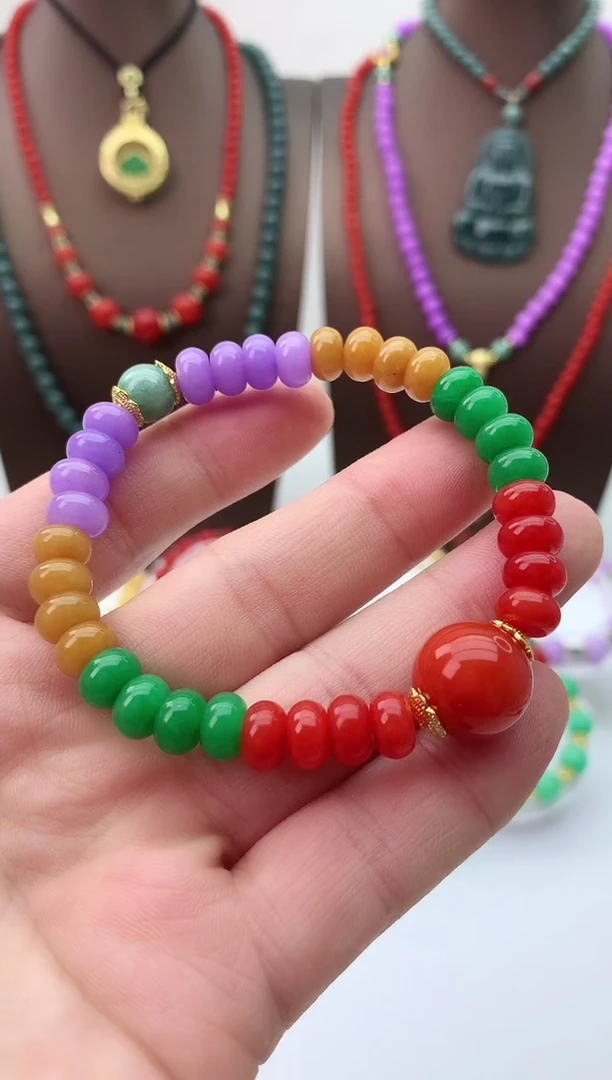 【闪购商品】翡翠手链14K金镶嵌S215手链