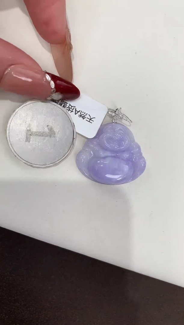 颈饰18K金镶嵌翡翠 天然缅甸a货翡翠