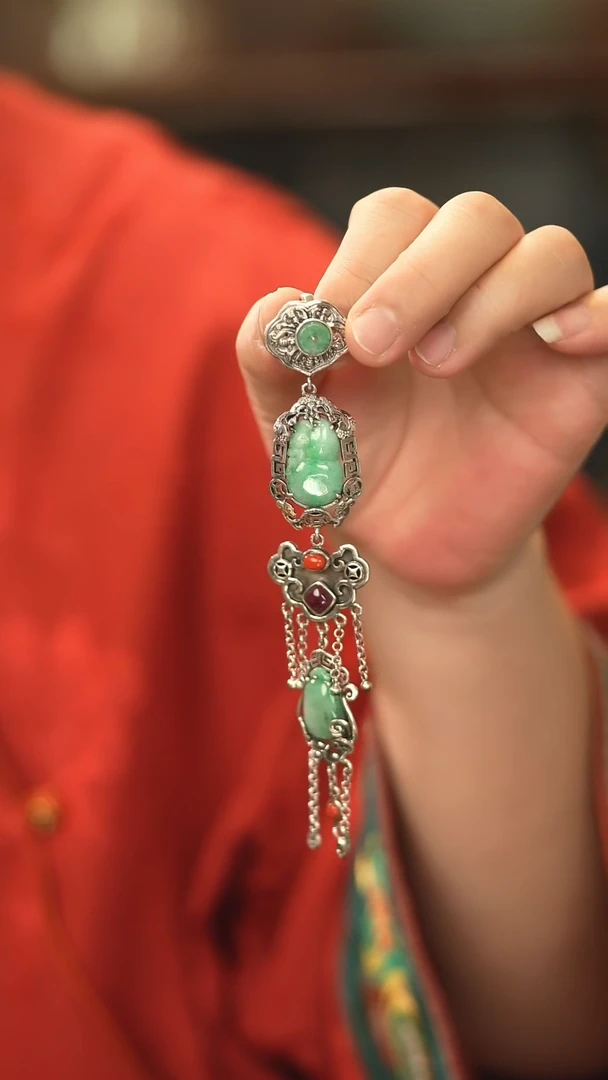 【闪购商品】翡翠挂件银S925镶嵌新款