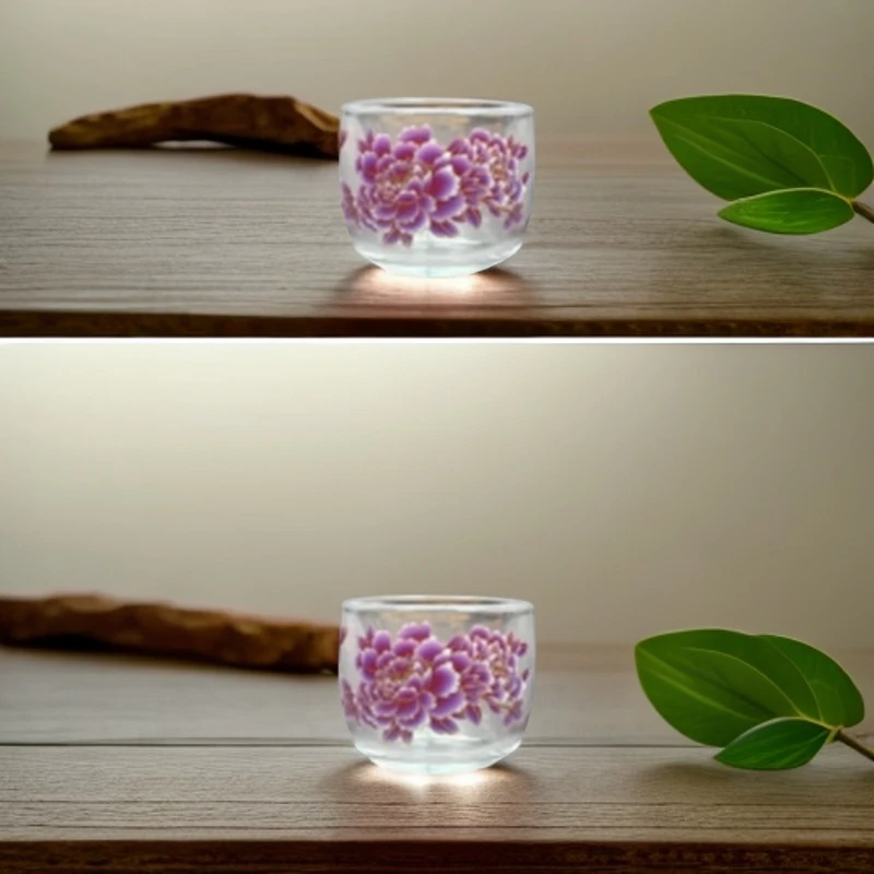 紫色ZH3389牡丹水晶玻璃杯对杯
