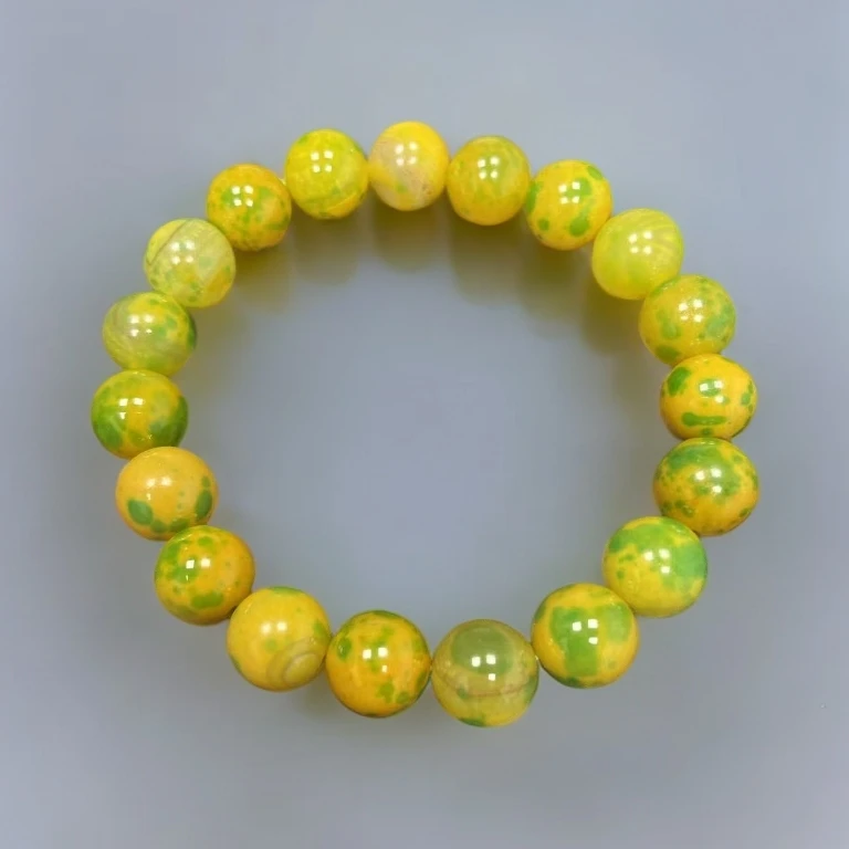 天然长白山太岁肉灵芝10MM19颗长寿石玛瑙玉石手串女多样性发一件