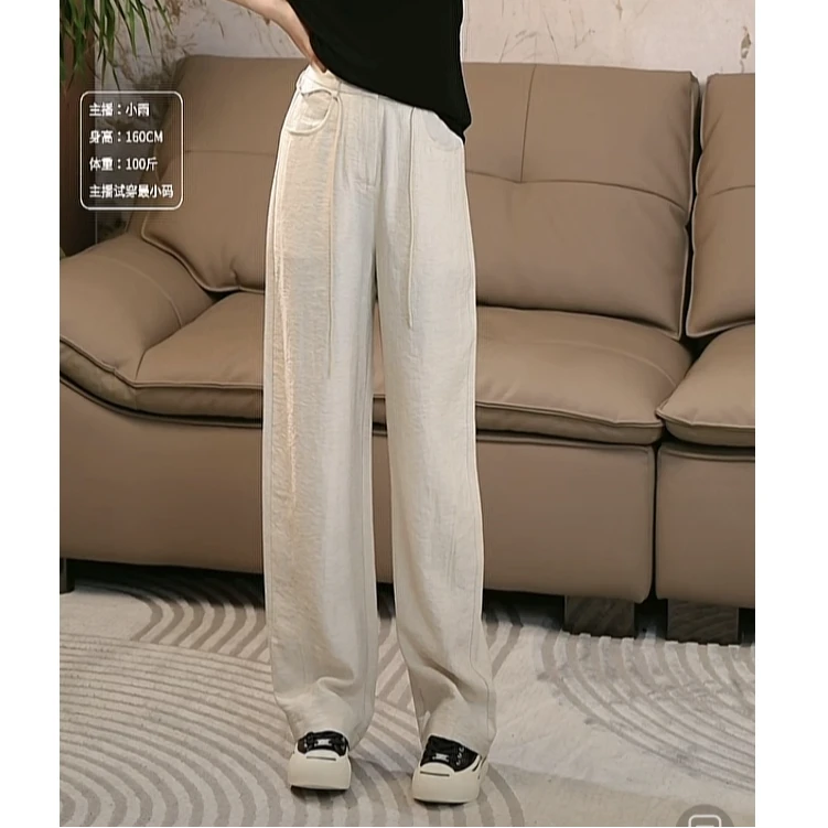宿慕女士香蕉阔腿裤春夏2024时尚百搭休闲长裤垂感直筒裤1022小雨