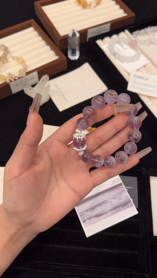 【闪购商品】水晶手链合金紫兔毛手链x6669