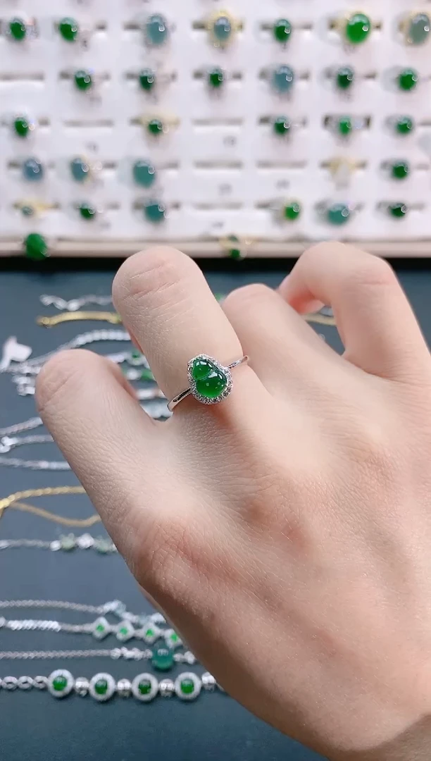 【闪购商品】翡翠戒指银S925镶嵌天然翡翠