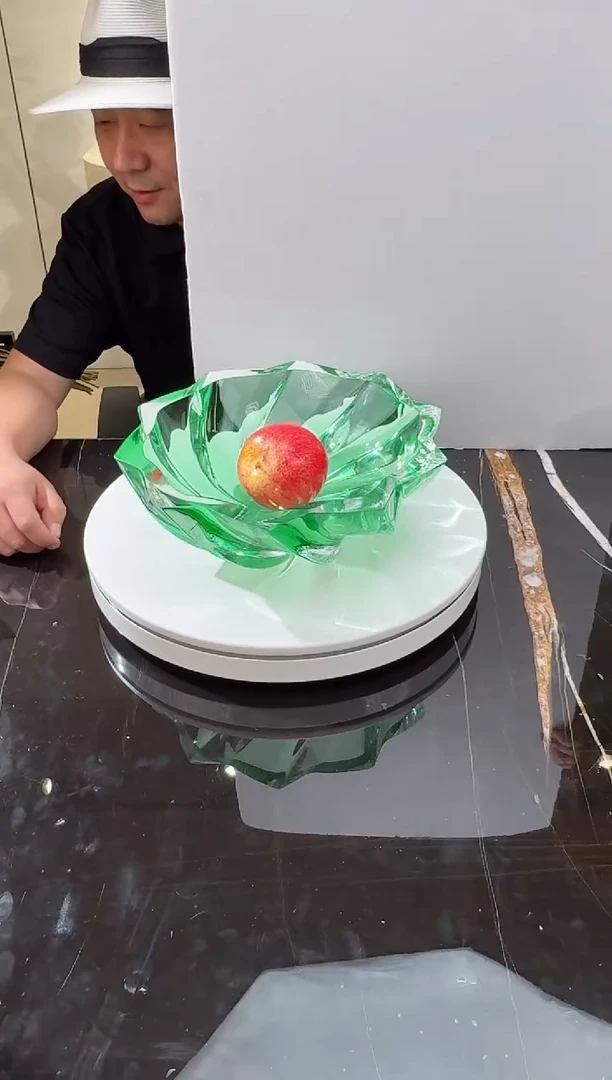 摆件CS0101016翠绿翠影回旋琉璃果盘