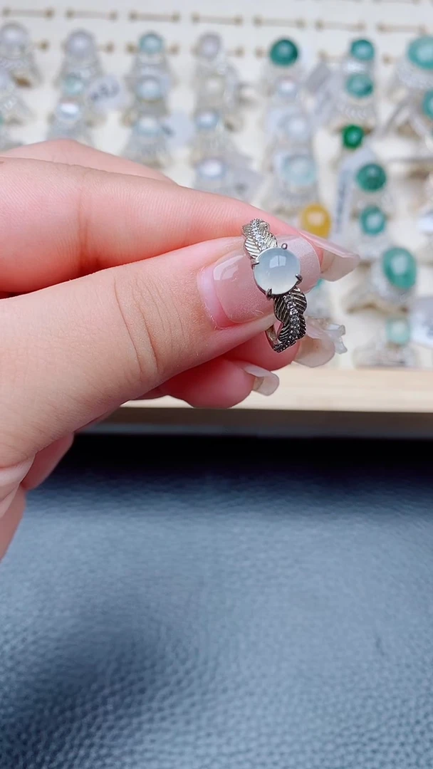 银S925镶嵌戒指翡翠11