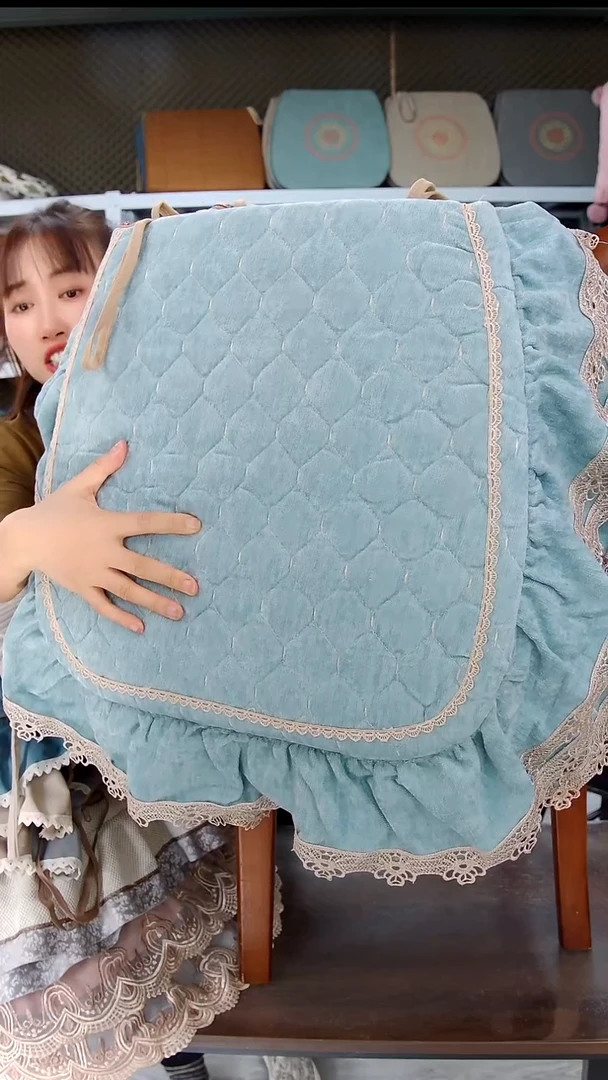 布布布布布雪尼尔新款水绒边：绿色6个