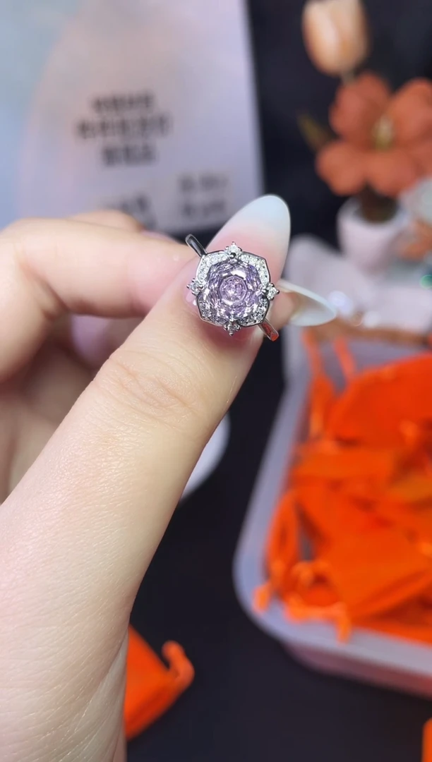 S 925纯银高碳钻饰品清孤品戒指11