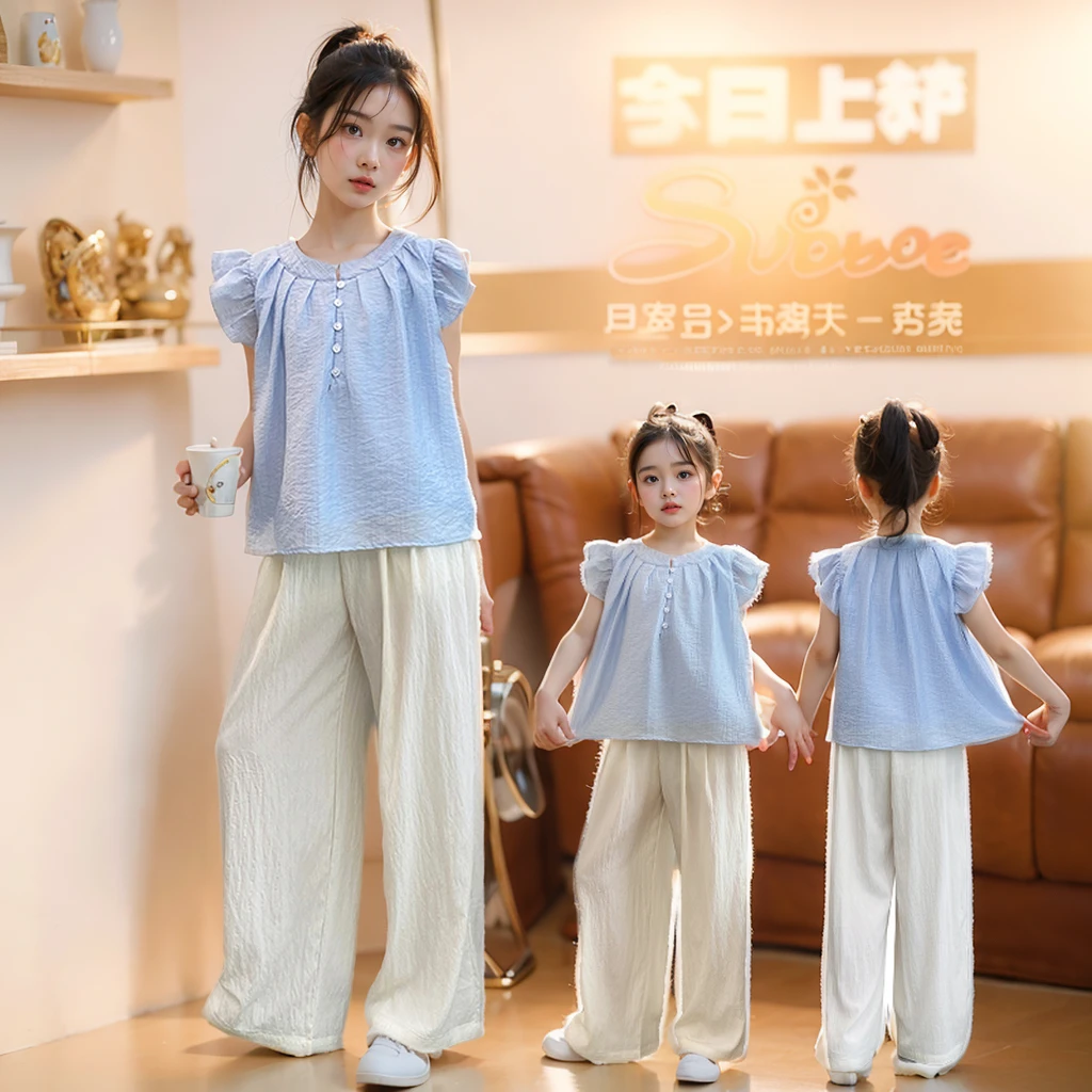 女童套装夏款2024新款洋气童装儿童中大童套装夏装小女孩夏季衣服