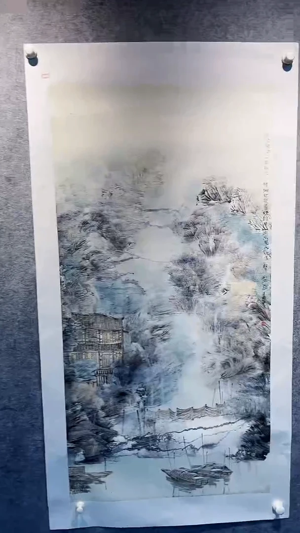 国画李玉国-山水-8平尺-手绘-纸本-国画
